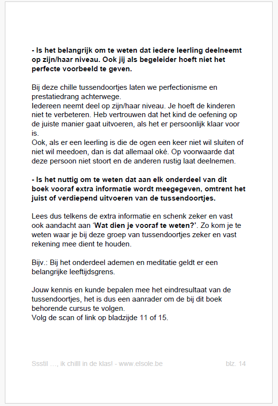 Ssstil ..., ik chilll in de klas! Paginavoorbeeld - Sofie Possemiers - El Sole 