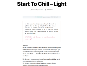 Start to chill platform - Ssstil ..., ik chilll in de klas! - Sofie Possemiers - El Sole